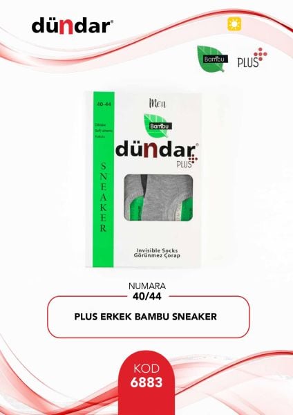 DÜNDAR 6883 ERKEK PLUS BAMBU SNEAKER BABET ÇORAP