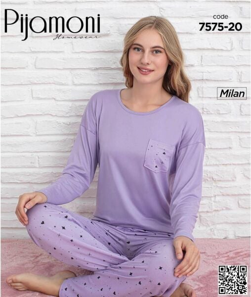 PİJAMONİ 7575-20 BAYAN MİLAN PİJAMA TAKIM