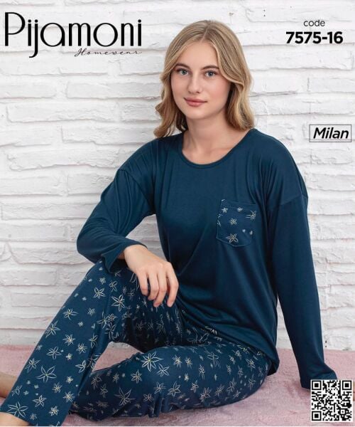 PİJAMONİ 7575-16 BAYAN MİLAN PİJAMA TAKIM
