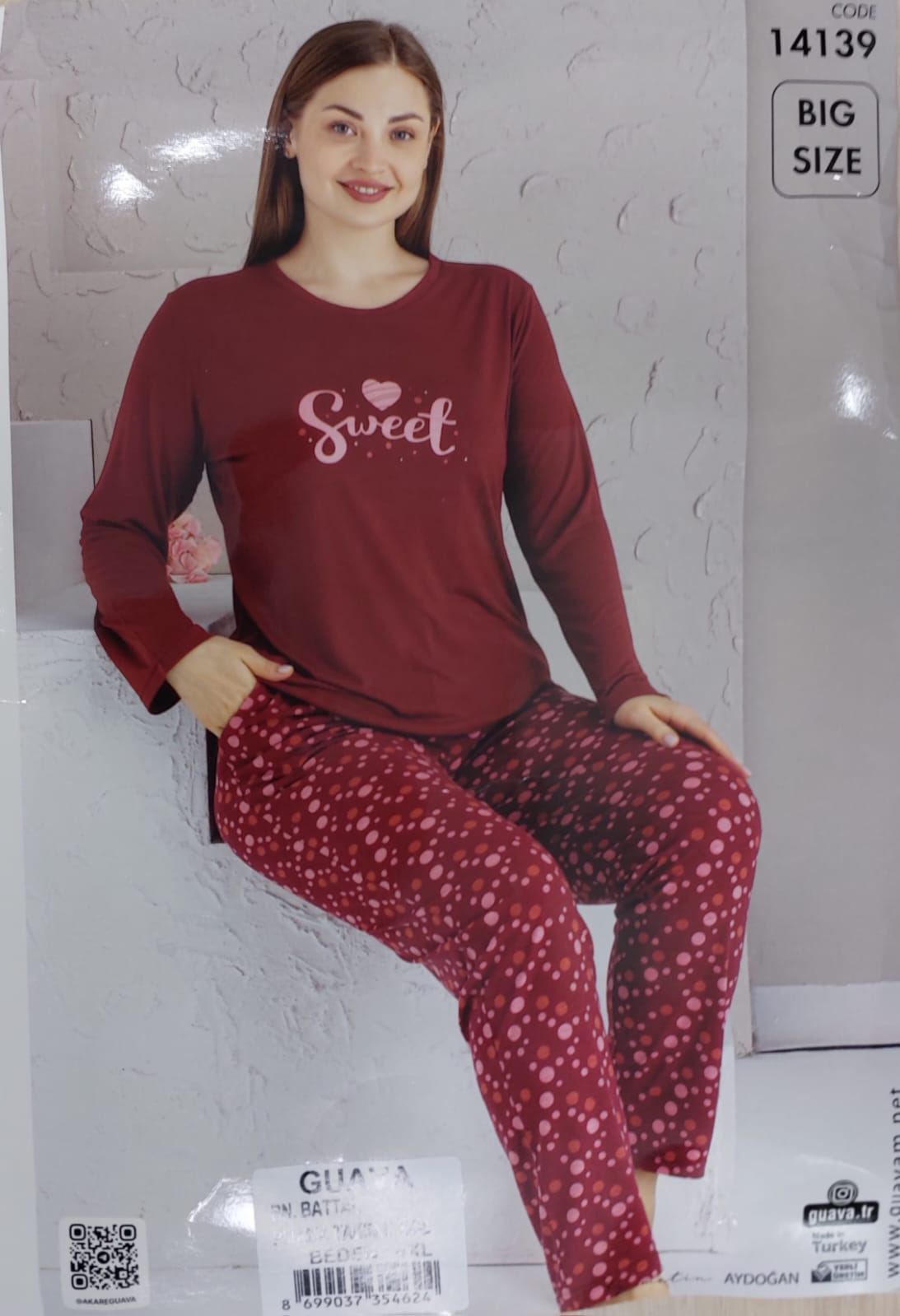 GUAVA 14139 BAYAN BATTAL VİSKON PİJAMA TAKIM