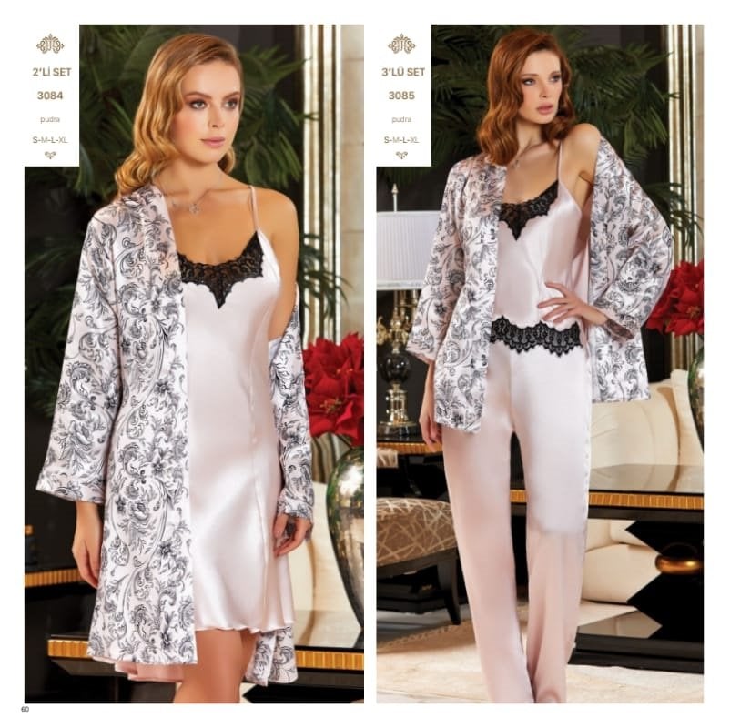 JEREMİ 3085 SATEN 3 LÜ PİJAMA TAKIM