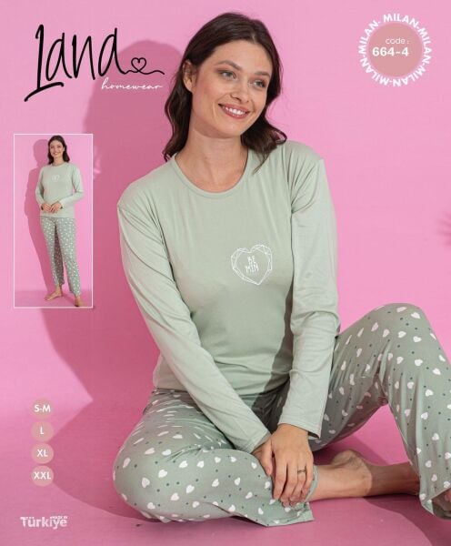 LANA 664-4 ENJEKSİYON BASKI PİJAMA TAKIMI