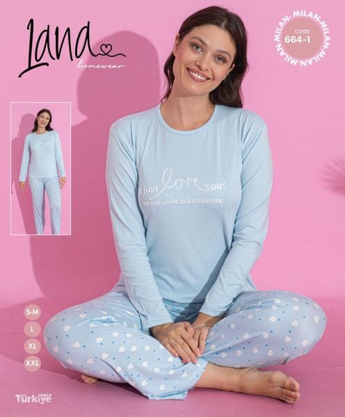 LANA 664-1 ENJEKSİYON BASKI PİJAMA TAKIMI