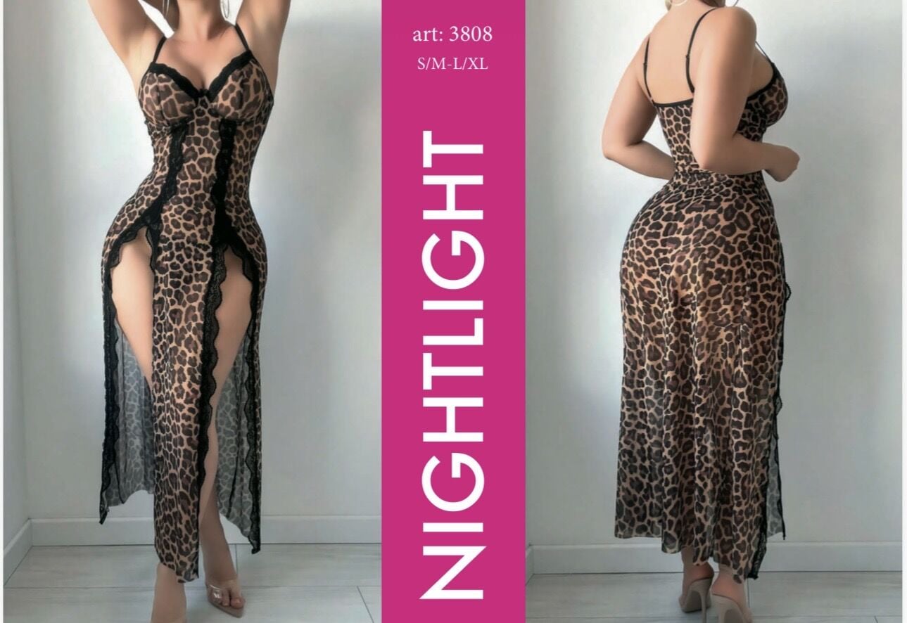 NIGHTLIGHT 3808 FANTAZİ LEOPAR GECELİK