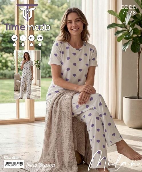 TİME MODA 7528 MİLAN KISA KOL PİJAMA TAKIM