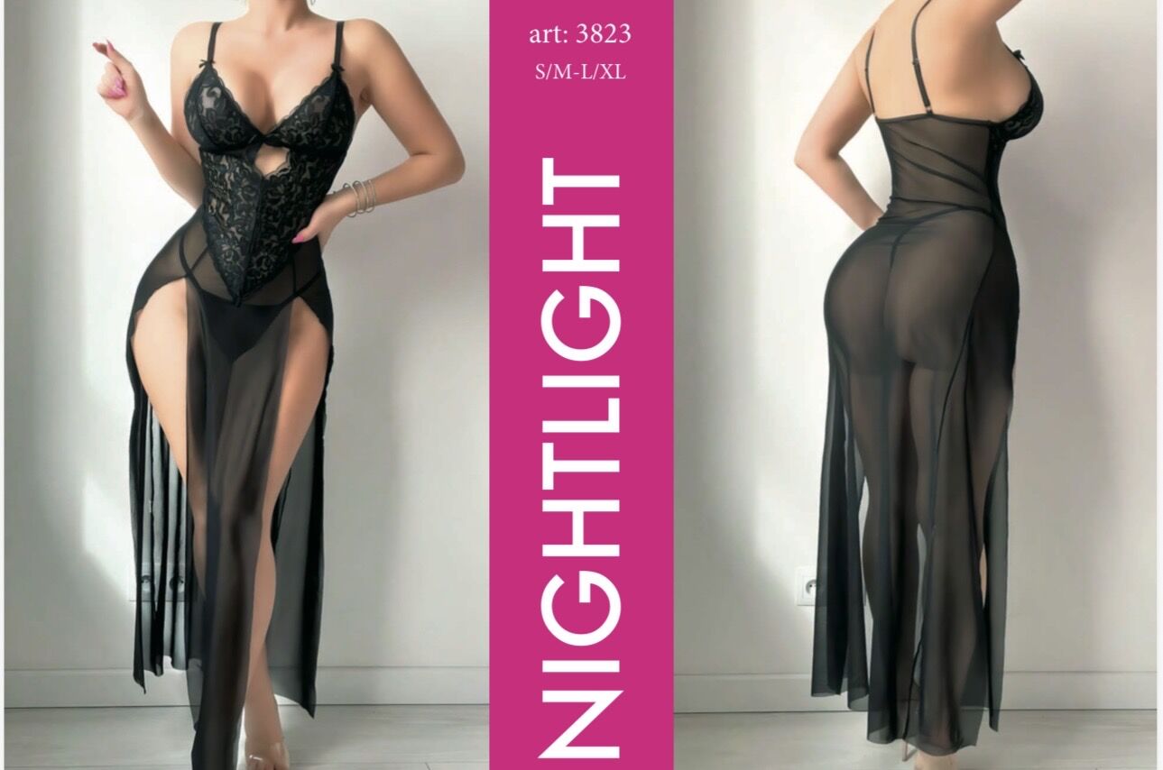 NIGHTLIGHT 3823 FANTAZİ GECELİK SİYAH