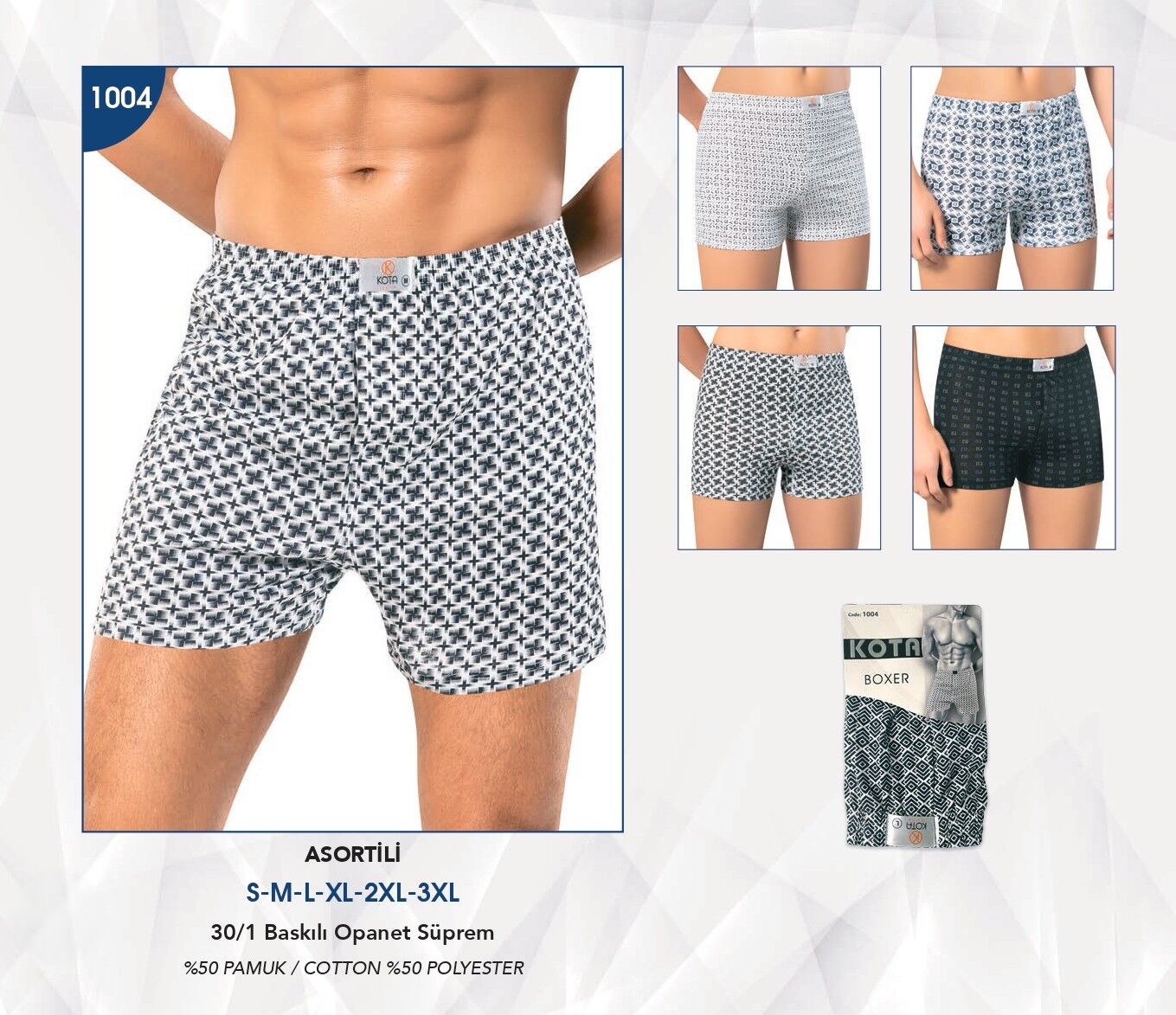 KOTA 1004 ERKEK EMPİRME BASKILI BOXER