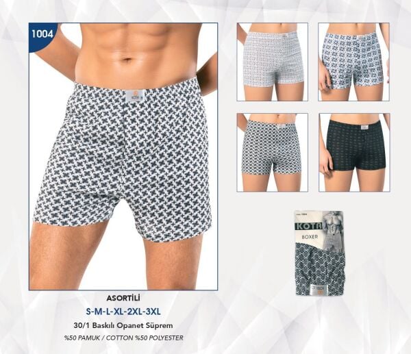 KOTA 1004 ERKEK EMPİRME BASKILI BOXER