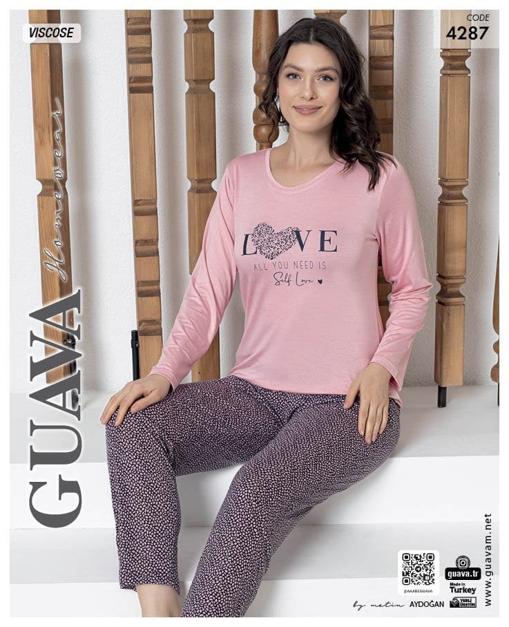 GUAVA 4287 BAYAN VİSKON PİJAMA TAKIM