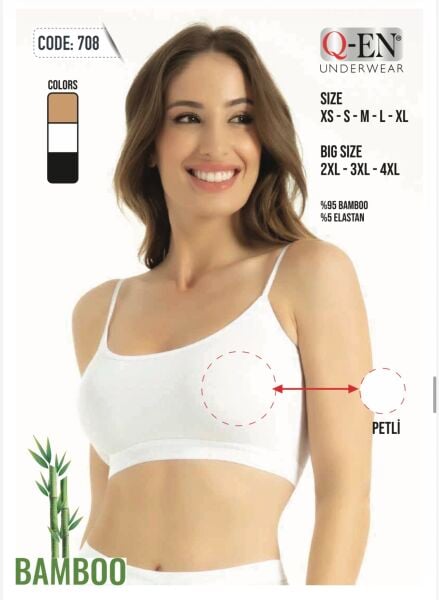 Q-EN 708-B BAYAN BAMBU İP ASKI PEDLİ BÜSTİYER