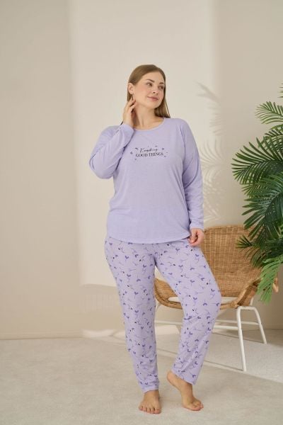 PİJAMONİ 7330-16 POLYVİSKON BATTAL PİJAMA TAKIM