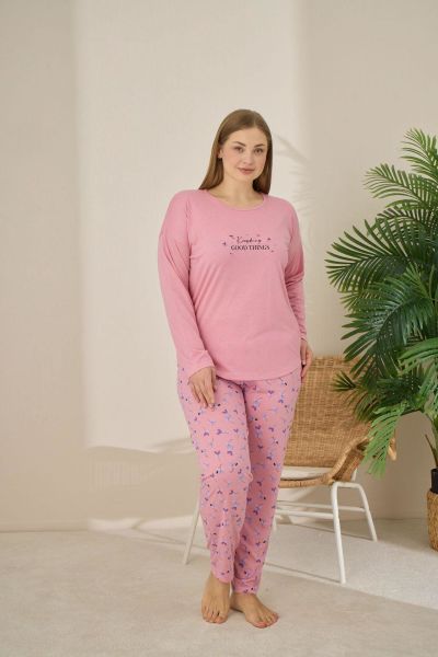 PİJAMONİ 7330-17 POLYVİSKON BATTAL PİJAMA TAKIM