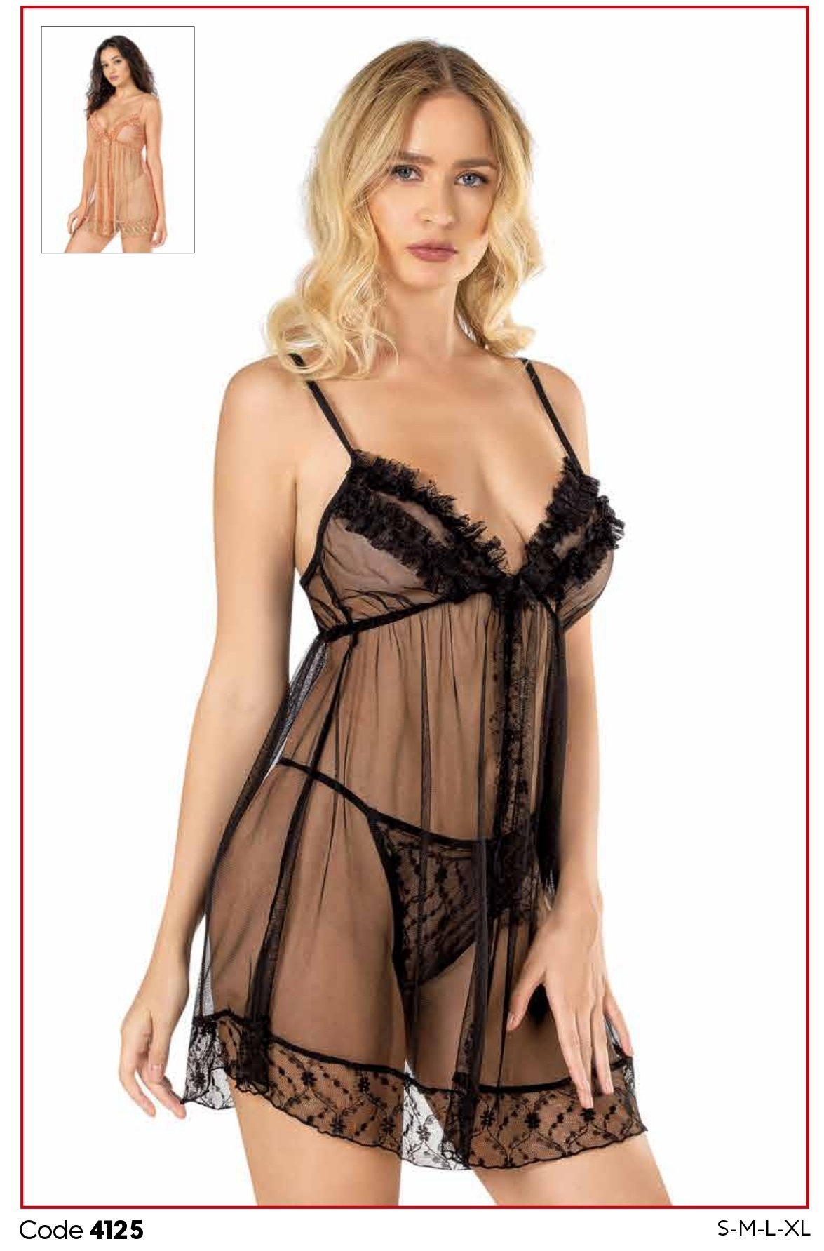 PRİMODA 4125 KISA TÜL GECELİK