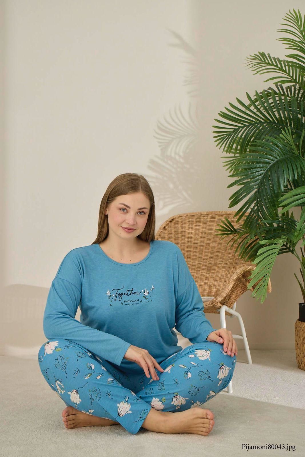 PİJAMONİ 7330-19 POLYVİSKON BATTAL PİJAMA TAKIM
