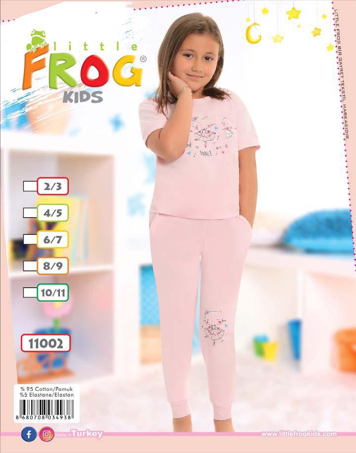 FROG 11002 KIZ ÇOCUK KISA KOL PİJAMA TAKIM 3-11 YŞ