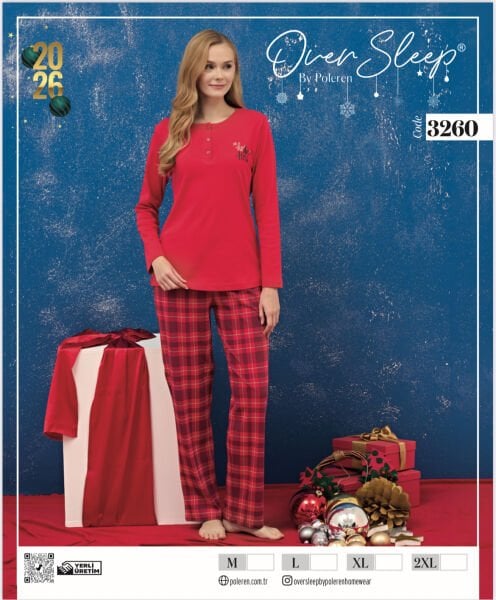 OVER SLEEP 3260 BAYAN YILBAŞI PİJAMA TAKIM