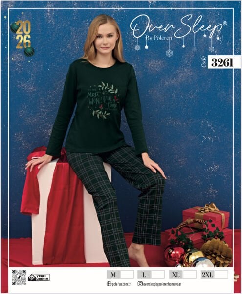 OVER SLEEP 3261 BAYAN YILBAŞI PİJAMA TAKIM