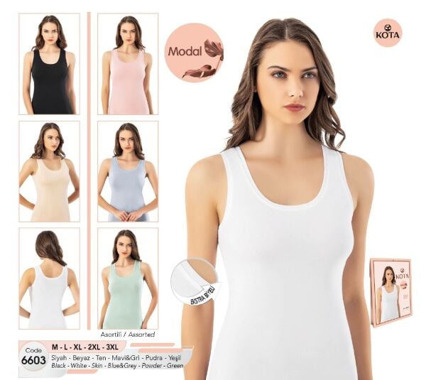 KOTA 6603 BAYAN GENİŞ ASKILI MODAL ATLET 2XL