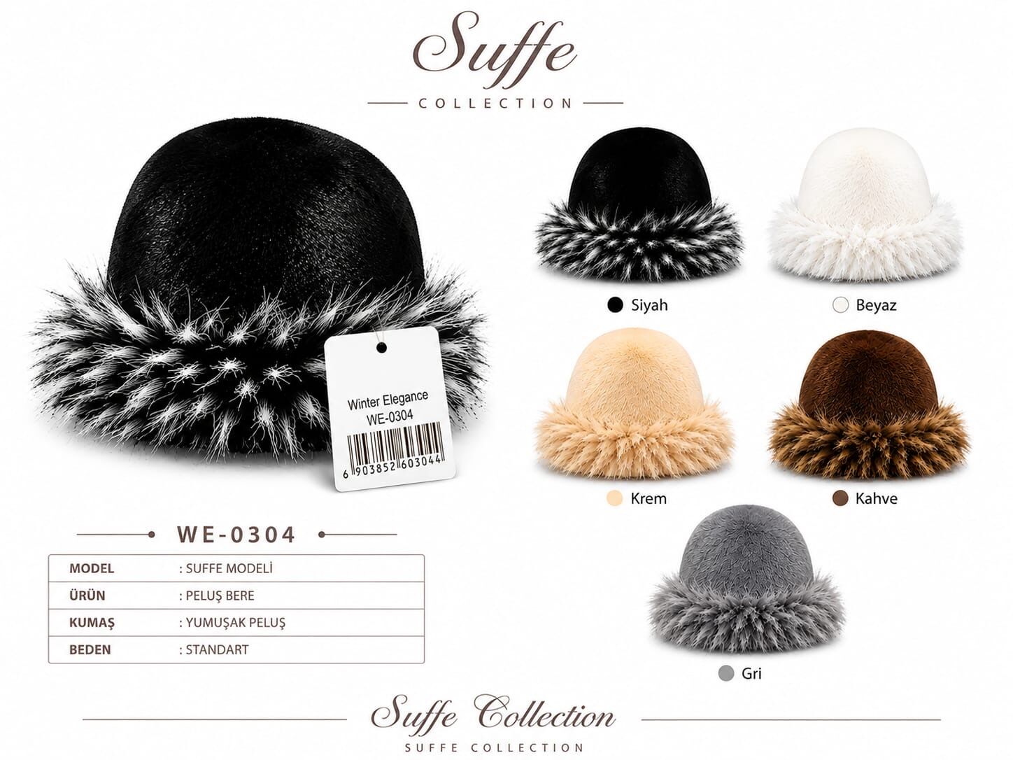 SUFFE WE-0304 KADIN LÜX KÜRKLÜ PELUŞ FÖTR