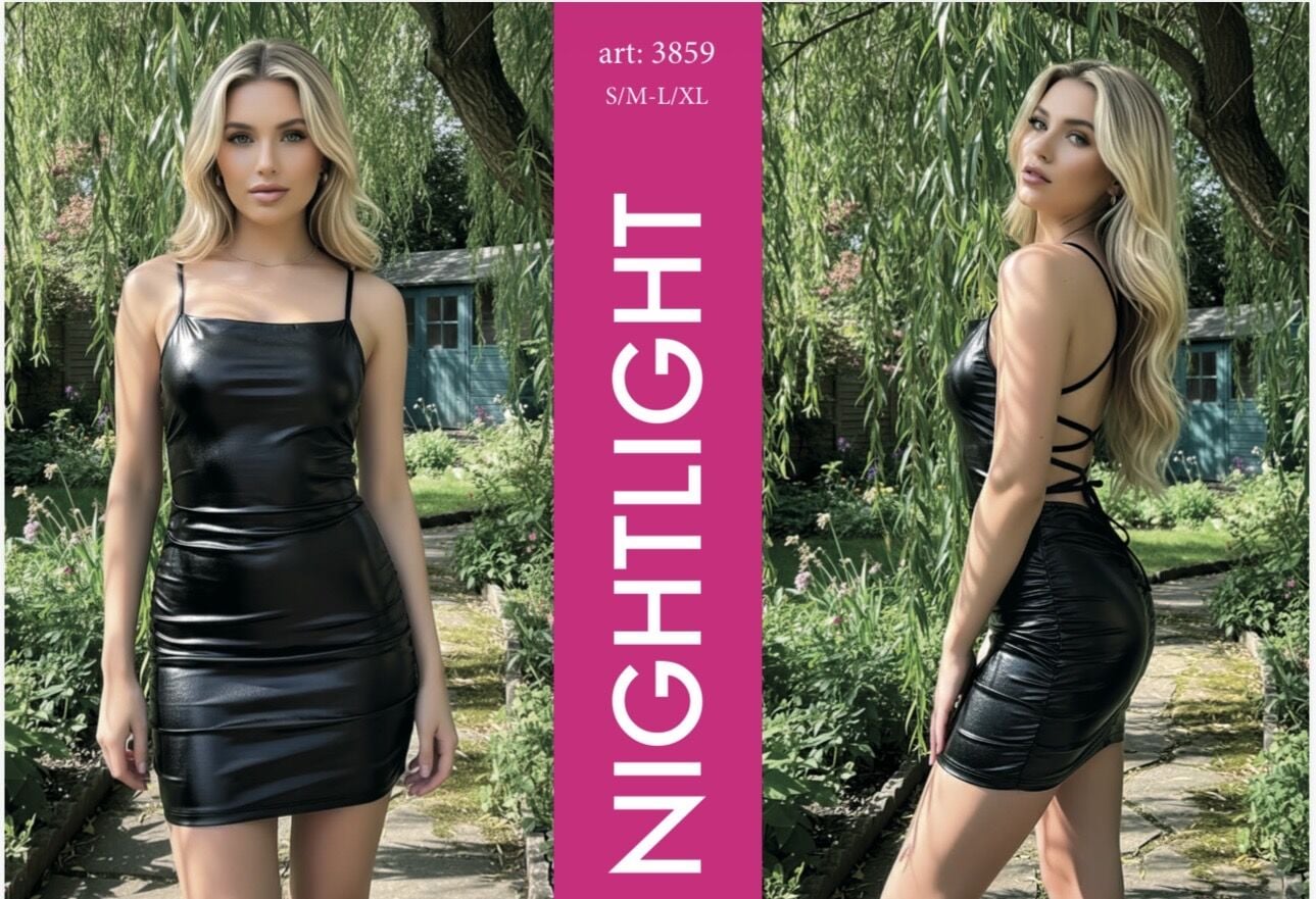 NIGHTLIGHT 3859 FANTAZİ MİNİ ELBİSE SİYAH