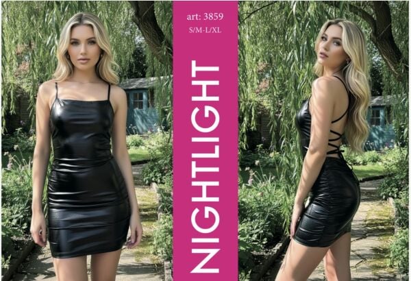 NIGHTLIGHT 3859 FANTAZİ MİNİ ELBİSE SİYAH