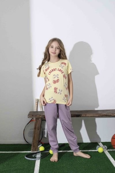 TARIK 2996 KIZ 6-10 YAŞ KISA KOL PİJAMA TAKIM