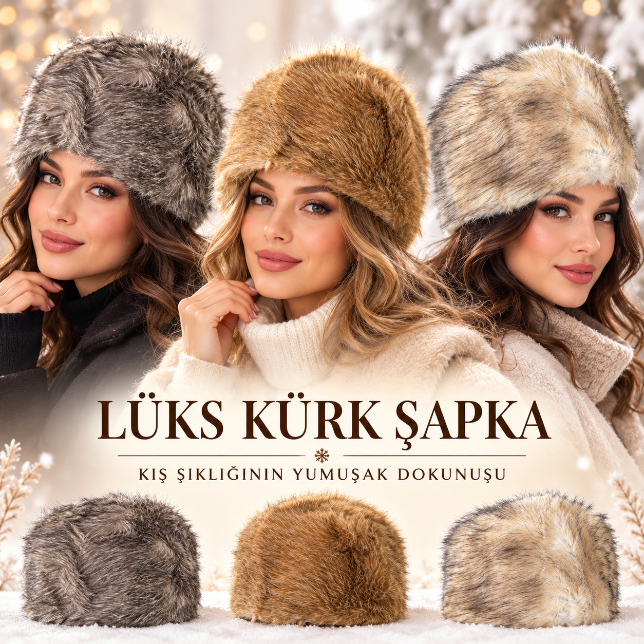 SUFFE WE-0301 UNISEX LÜX PELUŞ KALPAK ASTARLI