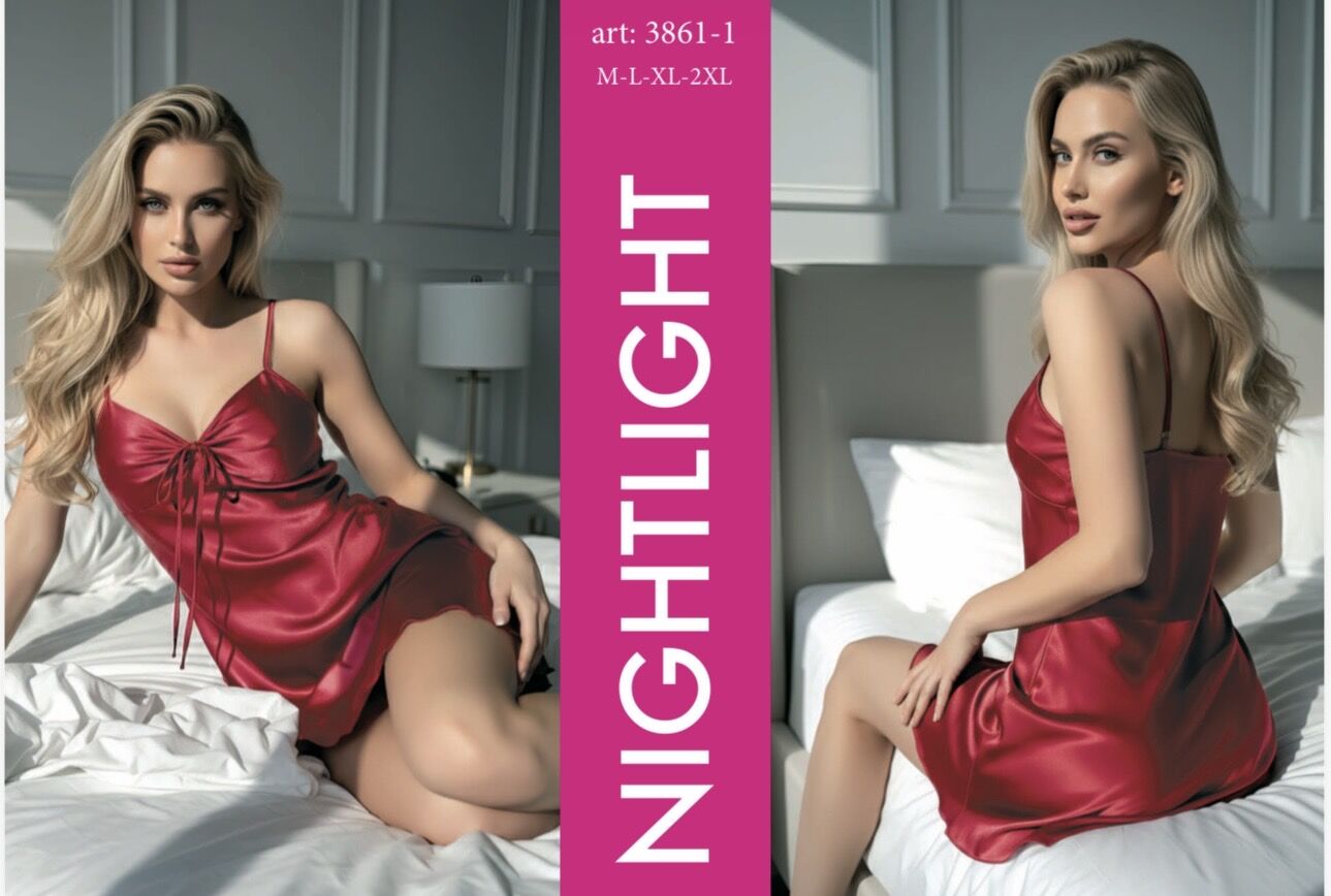 NIGHTLIGHT 3861-1 SATEN GECELİK KIRMIZI