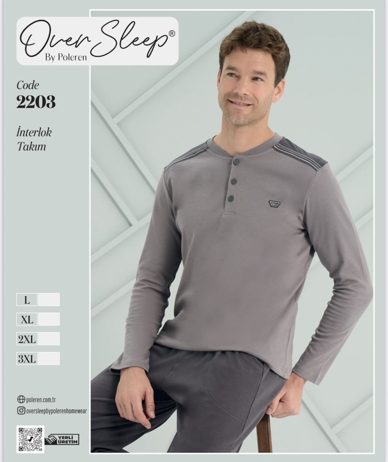 OVER SLEEP 2203 ERKEK İNTERLOK BATTAL PİJAMA TAKIM