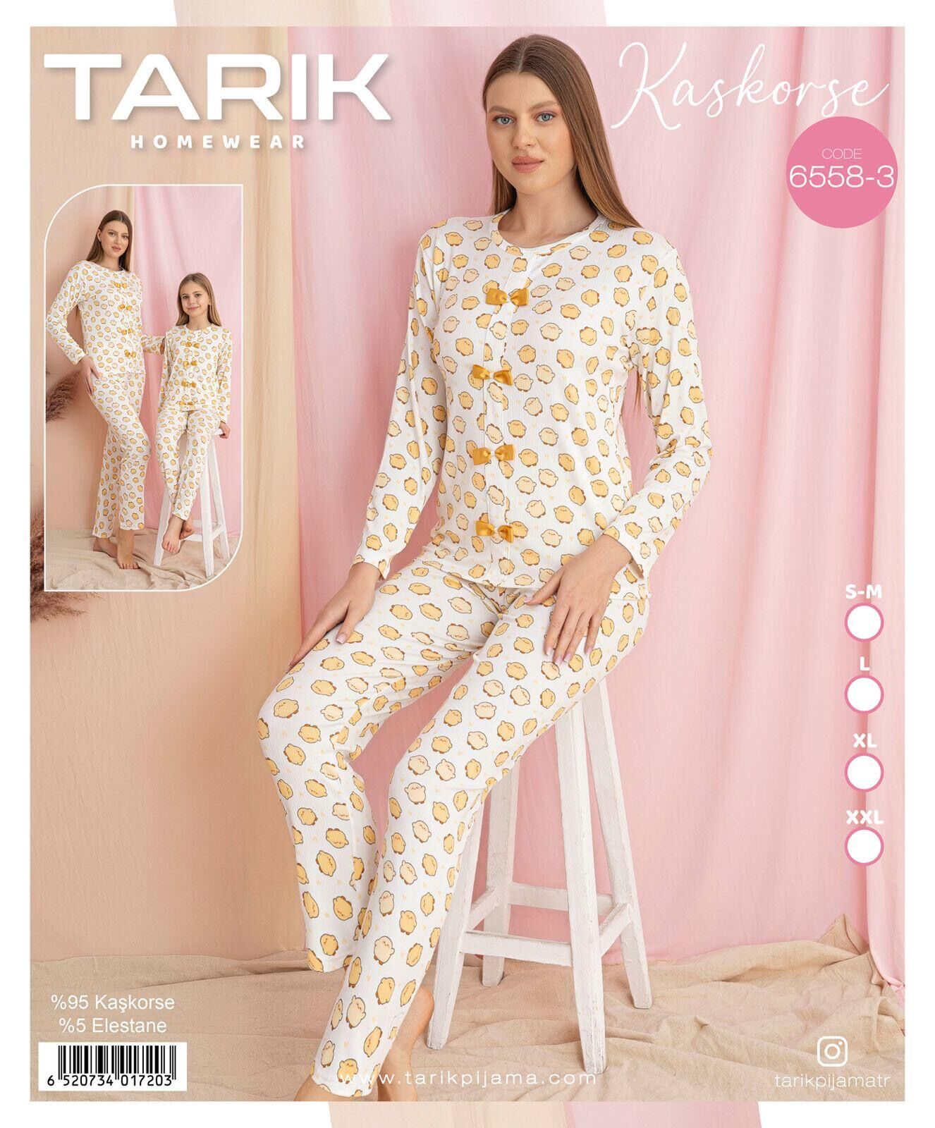 TARIK 6558-3 BAYAN KAŞKORSE PİJAMA TAKIMI