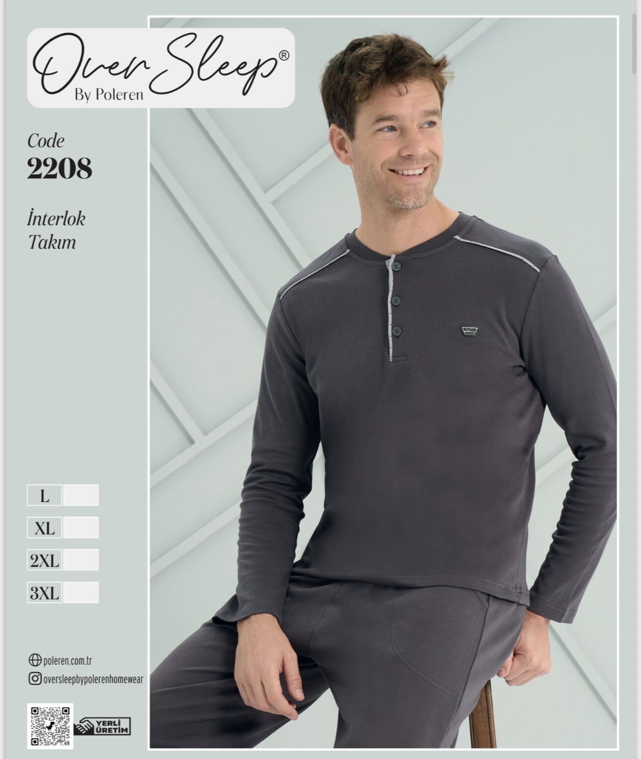 OVER SLEEP 2208 ERKEK İNTERLOK BATTAL PİJAMA TAKIM