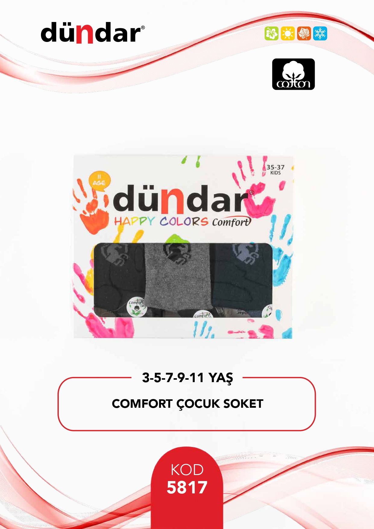 DÜNDAR 5817 ERKEK ÇOCUK COMFORT LİKRALI ÇORAP