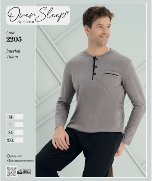 OVER SLEEP 2205 ERKEK İNTERLOK PİJAMA TAKIM