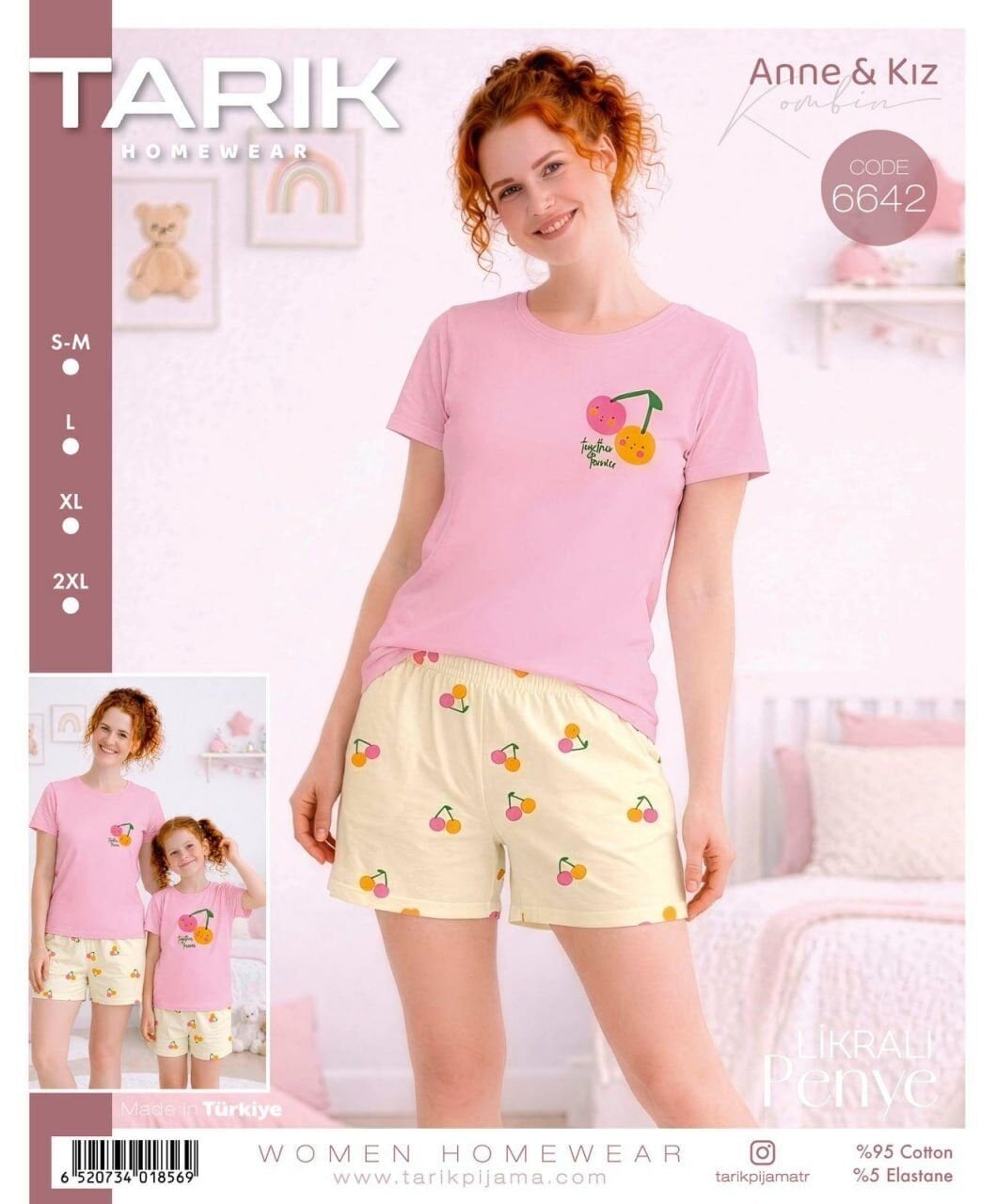 TARIK 6642 BAYAN KISA KOL ŞORTLU PİJAMA TAKIMI