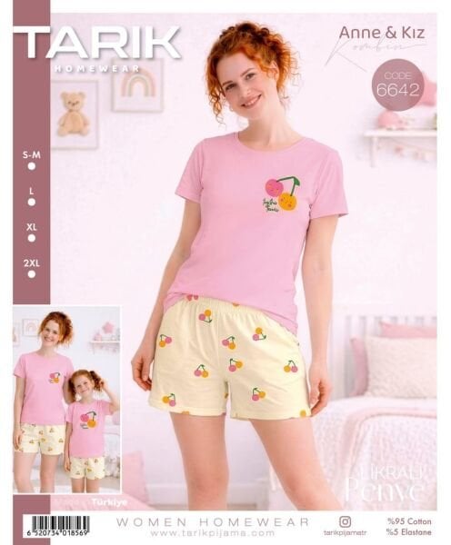 TARIK 6642 BAYAN KISA KOL ŞORTLU PİJAMA TAKIMI
