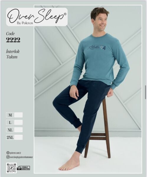 OVER SLEEP 2222 ERKEK İNTERLOK PİJAMA TAKIM