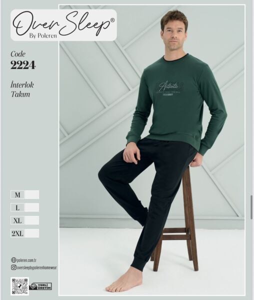 OVER SLEEP 2224 ERKEK İNTERLOK PİJAMA TAKIM