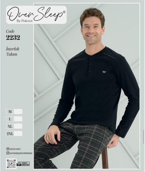 OVER SLEEP 2232 ERKEK İNTERLOK PİJAMA TAKIM