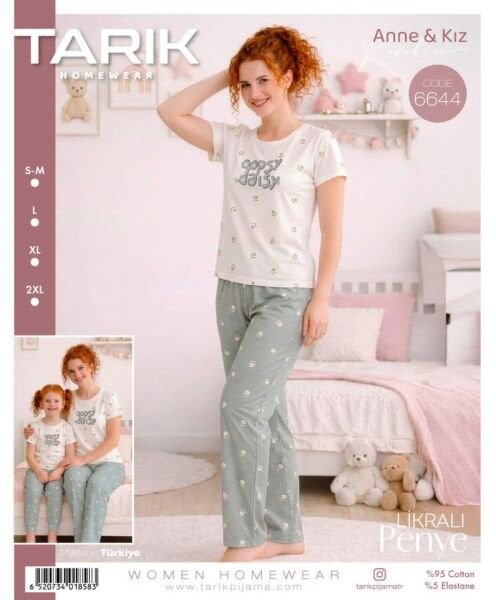 TARIK 6644 BAYAN KISA KOL PİJAMA TAKIMI