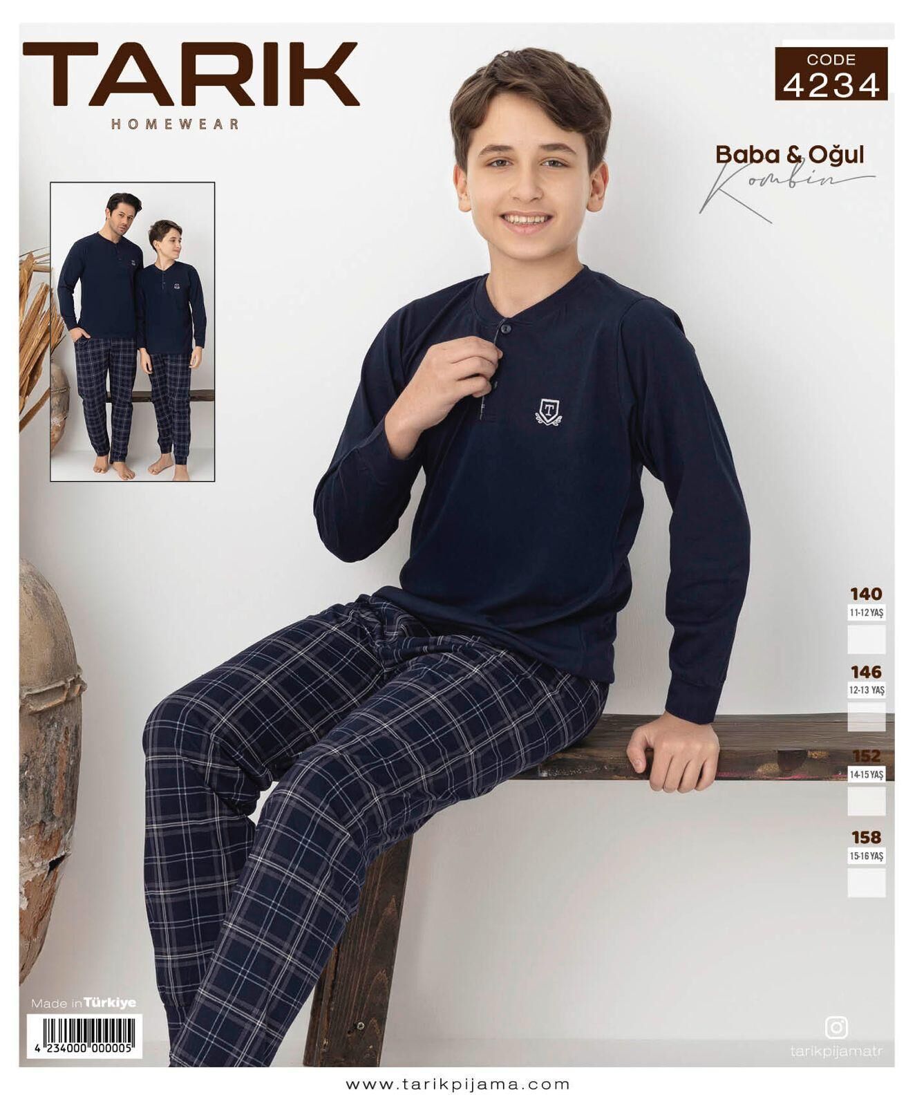 TARIK 4234 ERKEK 11-15 YAŞ PENYE PİJAMA TAKIM