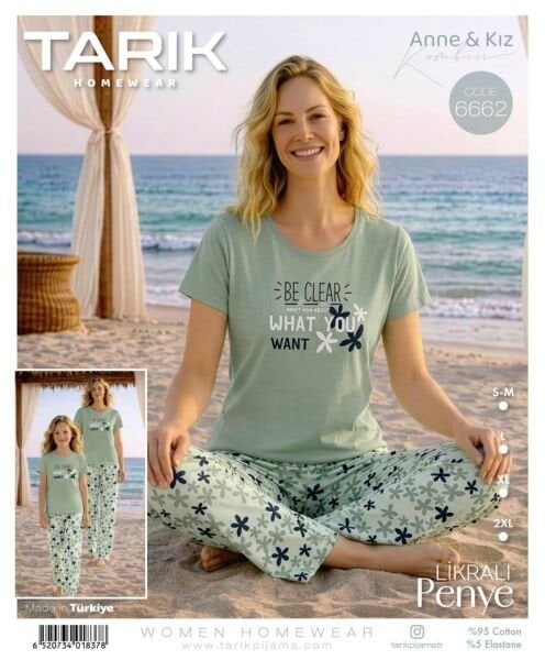 TARIK 6662 BAYAN KISA KOL PİJAMA TAKIMI
