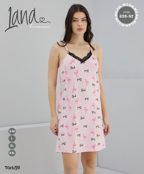 LANA 628 BAYAN MİLAN İP ASKILI ELBİSE