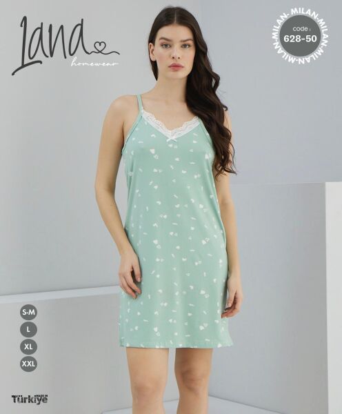 LANA 628 BAYAN MİLAN İP ASKILI ELBİSE