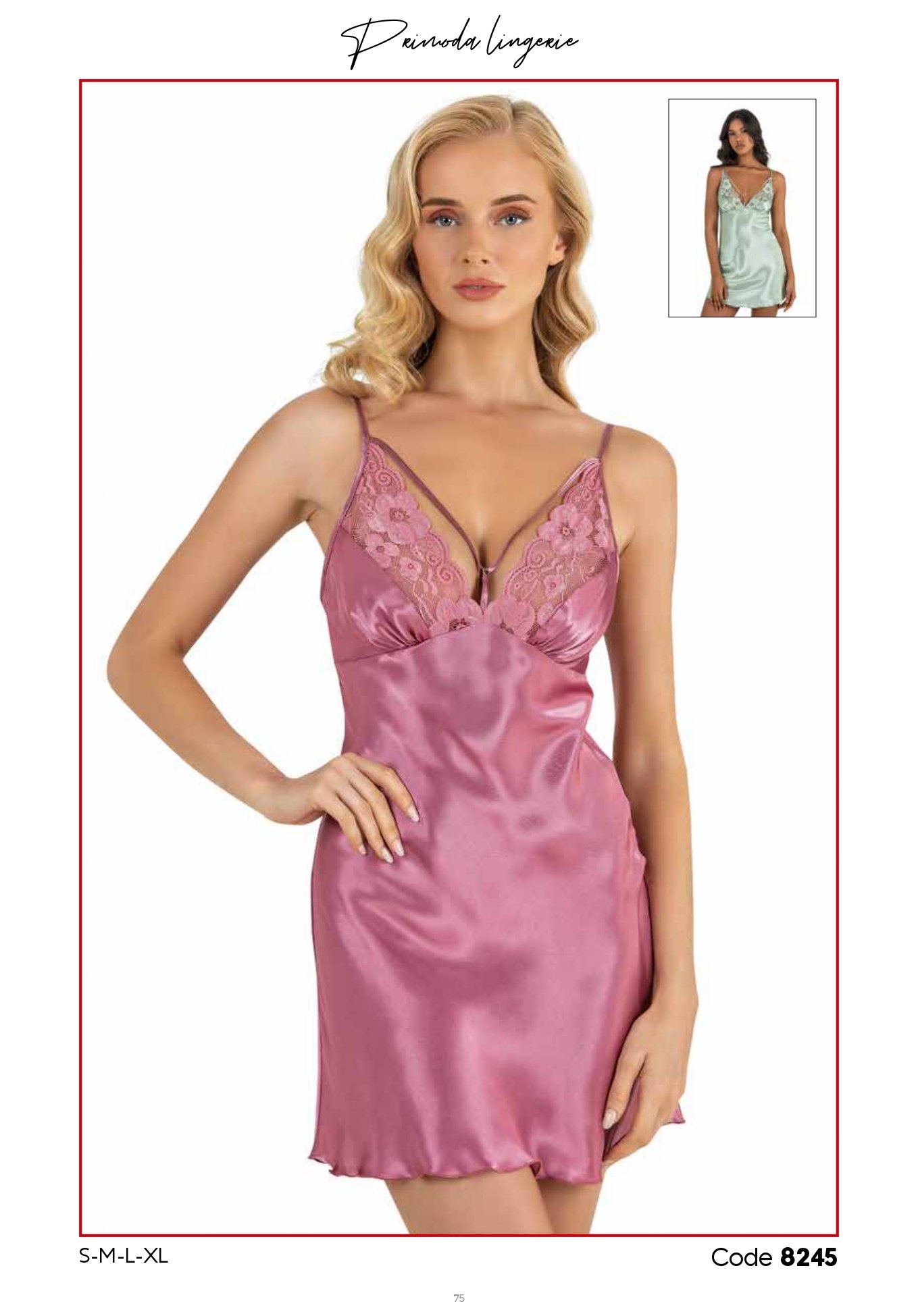 PRİMODA 8245 SATEN KISA GECELİK