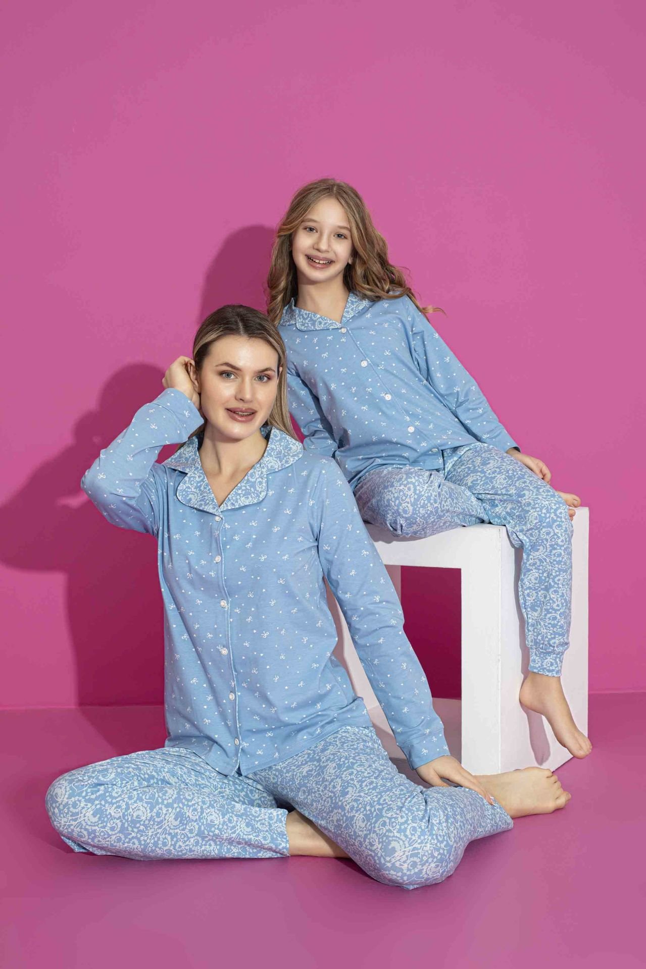 TARIK 3021 KIZ 6-13 YAŞ GÖMLEK PİJAMA TAKIM