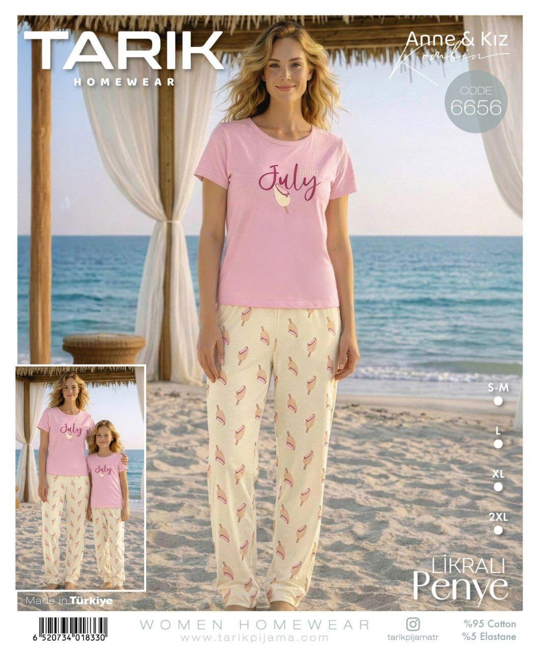 TARIK 6656 BAYAN KISA KOL PİJAMA TAKIMI