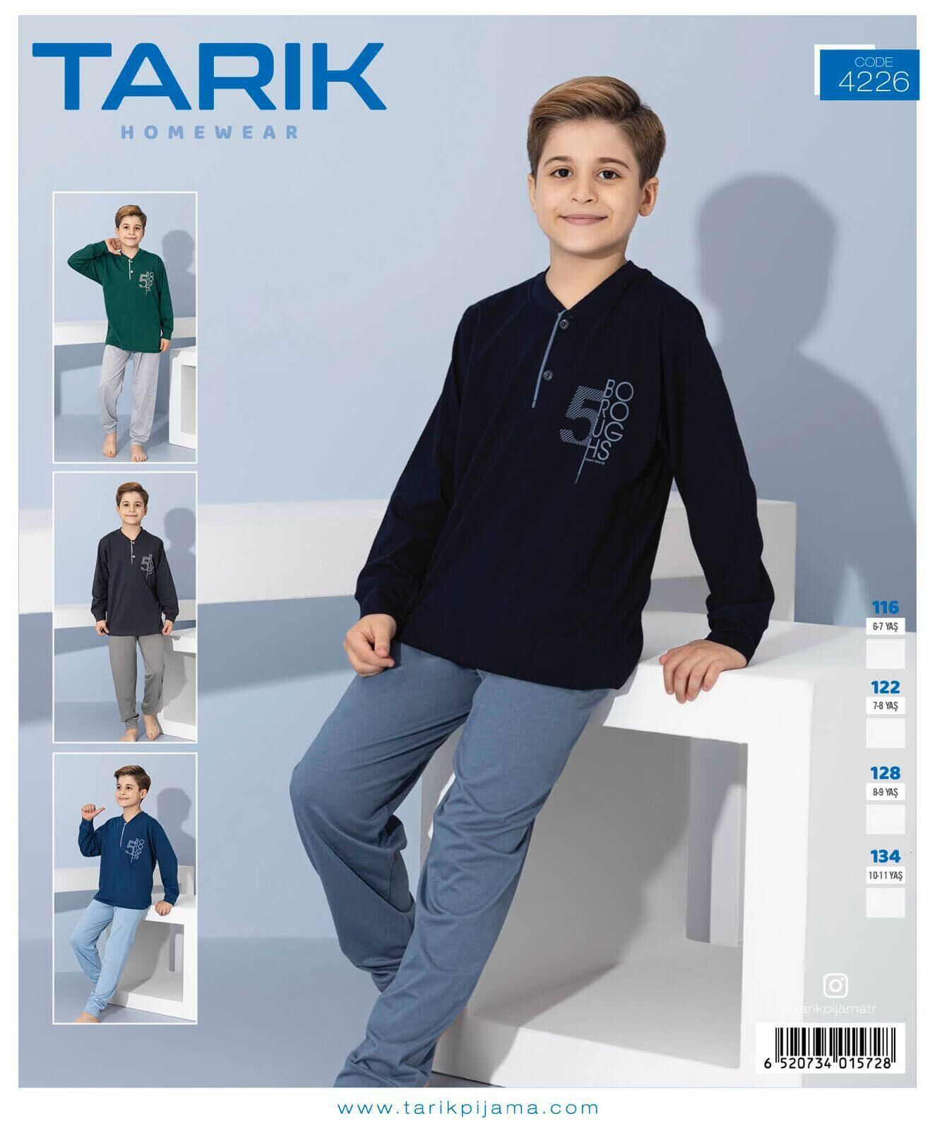 TARIK 4226 ERKEK 6-10 YAŞ PENYE PİJAMA TAKIM