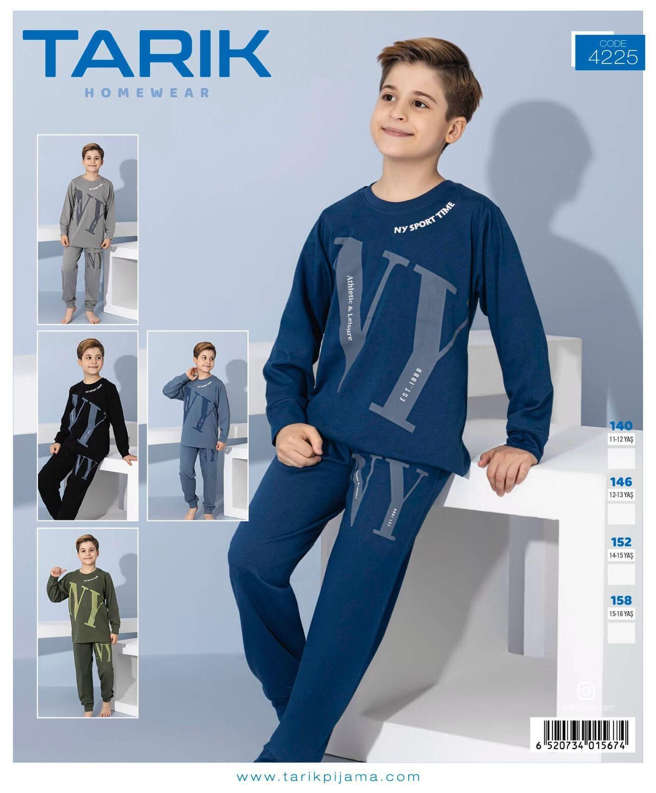 TARIK 4225 ERKEK 11-15 YAŞ PENYE PİJAMA TAKIM