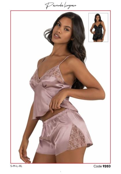 PRİMODA 9203 SATEN ŞORT TAKIM