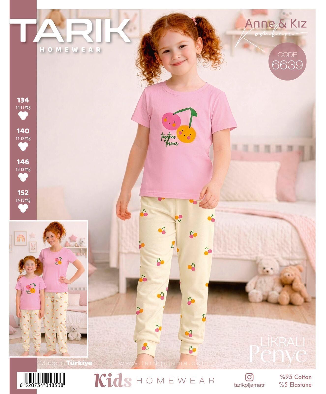 TARIK 6639 KIZ GES 10-15 YAŞ K.KOL PİJAMA TAKIM